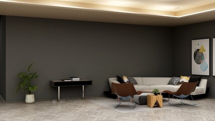 modern office lobby waiting room for company logo mockup
