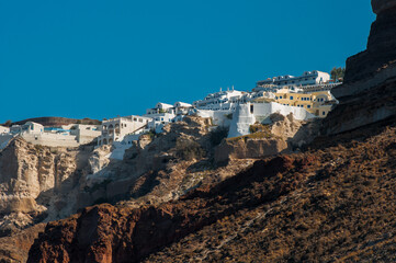 View of the Greek archipelago of Santorini by day