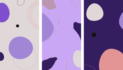 Set of modern colored abstract geometric backgrounds.