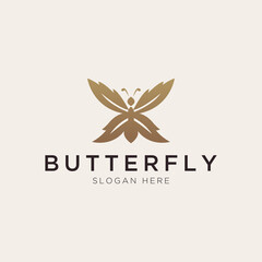 Fototapeta na wymiar Luxury butterfly logo template