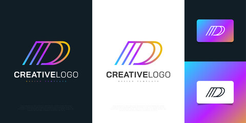 Colorful Letter D Logo Design with Abstract and Modern Concept with Line Style. Graphic Alphabet Symbol for Corporate Business Identity