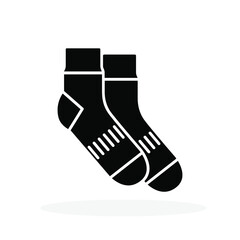 Sock icon. Black flat icon of sock. Vector illustration. Pair of socks icon