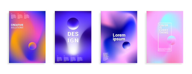 Minimal abstract pastel gradient covers. White background. Geometric future template for flyer, poster, brochure and invitation. Minimalistic colorful cover.