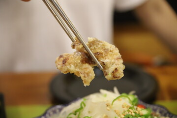 yummy Korean food fried pork 