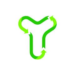 Letter Y and Recycle Logo