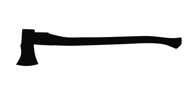 black axe silhouette on white background clip art preview