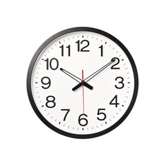 Modern wall clock isolated on white background with clipping path.