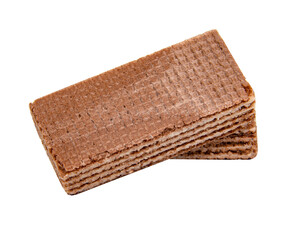 Waffles chocolate snack sweet baked isolated on the white background