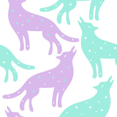 Wolves seamless pattern for textile, fabric, apparel, wrapping paper