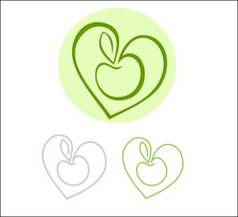 
apple, heart, love, fruit, logo, icon, symbol, apple tree, heart, icon, one line, tree, eco, bio, natural products, vegetarianism, diet, vegan, ranetki, antonovka, proper nutrition,
