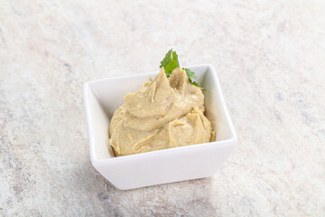 Traditional Jewish Hummus with olive oil