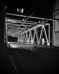 Steel bridge at night