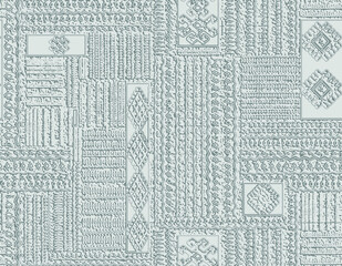 Obraz premium Artistic line Persian art carpet bathmat and Rug Boho style ethnic design pattern with distressed woven texture and effect 