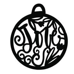Christmas ornament for your design. Hand drawn