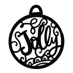 Christmas ornament for your design. Hand drawn