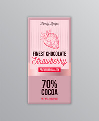 Strawberry Chocolate Bar Packaging Label Design