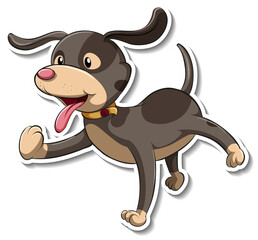 A sticker template of dog cartoon character