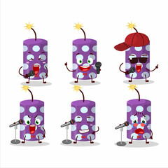 A Cute Cartoon design concept of purple firecracker singing a famous song