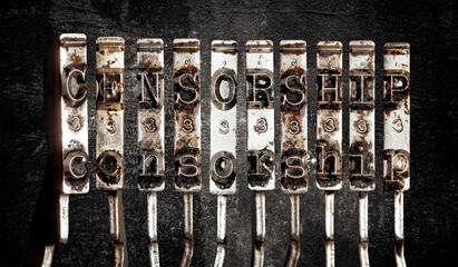 vintage old typewriter hammers censorship