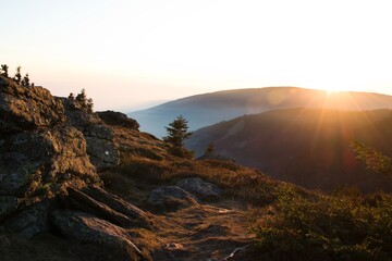 Sunset, Vresova studanka, Olomouc region, northern Moravia, Czech Republic