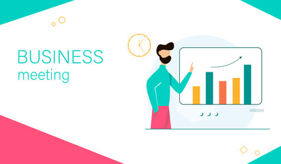 Obraz premium Landing page template. Design for creative business process and business strategy, collaboration. Modern design for the website and mobile application.