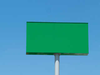 green rectangular panel for advertisement. billboard.