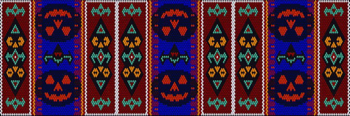  The halloween ornament is made in bright, juicy, perfectly matching colors. Ornament, mosaic, ethnic , folk pattern.