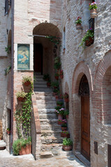 Fototapeta na wymiar Typical Home Exterior. Nocera Umbra, Italy