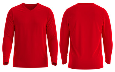 Long-sleeves v-neck t-shirt mockup, 3d illustration, 3d rendering, activewear, V-neck, Tshirt