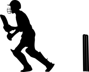 Vector silhouette of a Cricket batsman
