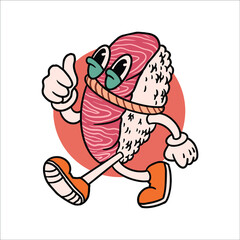 Obraz premium sashimi cartoon vector design