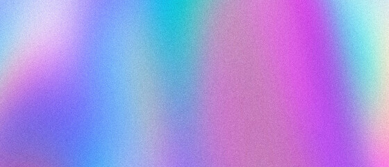 Abstract pastel holographic blurred grainy gradient banner background texture. Colorful digital grain soft noise effect pattern. Lo-fi multicolor vintage retro design. - obrazy, fototapety, plakaty