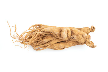 Ginseng isolated on white background with clipping path.