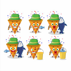 A fisherman red rocket firework cartoon picture catch a big fish