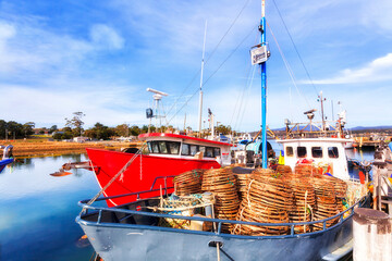 Tas Spring bay whaft fish boats