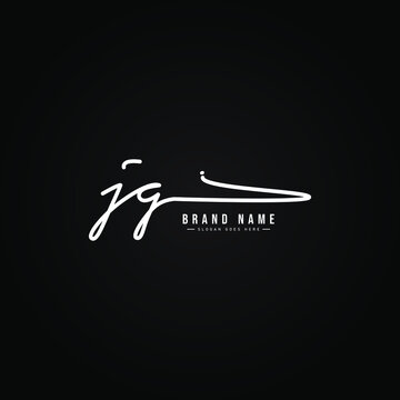 Initial Letter JG Logo - Hand Drawn Signature Style Logo