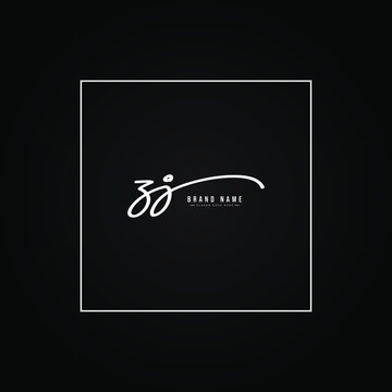 Initial Letter ZJ Logo - Handwritten Signature Style Logo