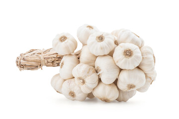 Garlic or allium sativum isolated on white background with clipping path.