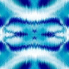 Optical kaleidoscope blur texture background. Seamless washed out symmetry ombre effect. 80s style retro geometric mirror pattern. High resolution beach wear fashion textile