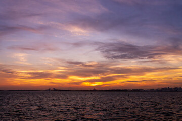 Sunset at Maihama, Urayasu, Japan on Oct. 5, 2021