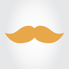 Mustache icon vector isolated on gray background. Flat mustache for web site, fashion decoration and barbershop. Creative art, modern design concept. Vector illustration