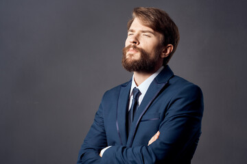 bearded man executive office isolated background