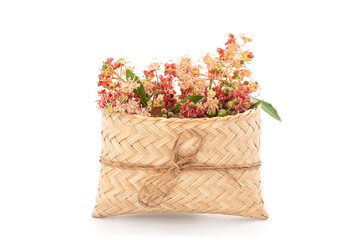 Henna or lawsonia inermis flowers isolated on white background.