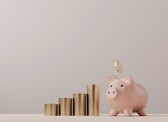 Piggy Bank glossy. Isolated over white background 3d