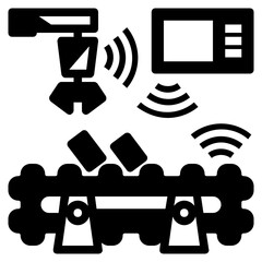 communication protocol glyph icon