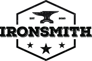 vintage blacksmith work concept logo design