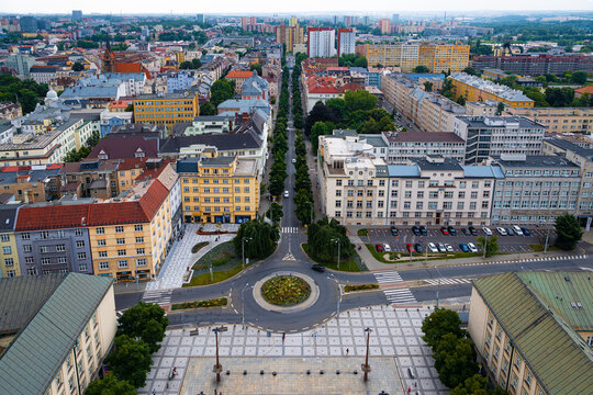 Aerial view from City Hall, Ostrava, Moravian-Silesian Region, Czech Republic