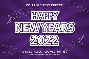 Editable text effect - Happy New Year 2022 template style premium vector