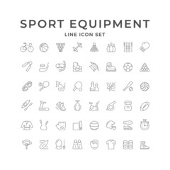 Set line icons of sport equipment