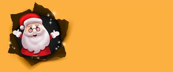 Realistic merry christmas banner template background style with text space